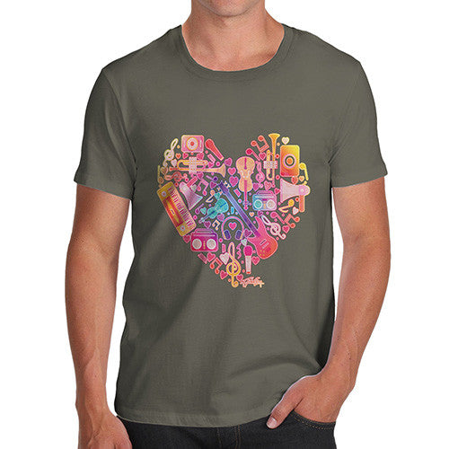 Men's Love Heart Musical Instruments T-Shirt