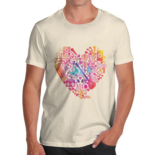 Men's Love Heart Musical Instruments T-Shirt