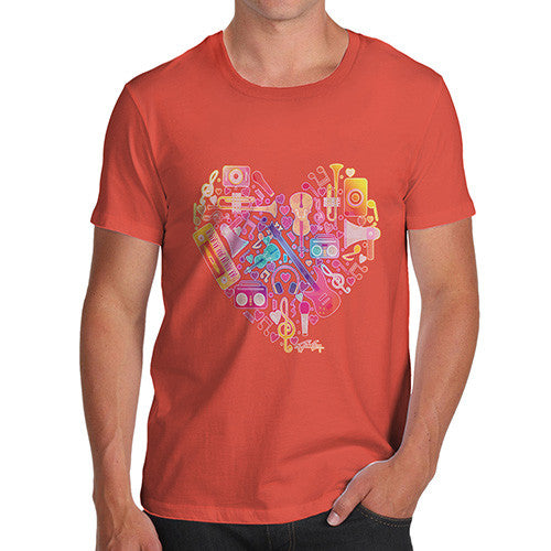 Men's Love Heart Musical Instruments T-Shirt