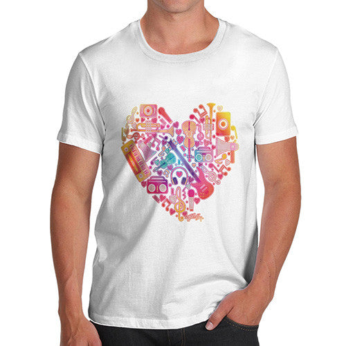 Men's Love Heart Musical Instruments T-Shirt