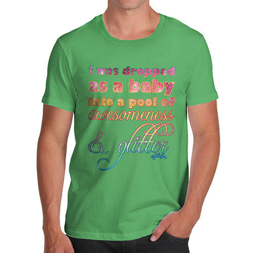 Men's Dropped As A Baby Into Glitter T-Shirt