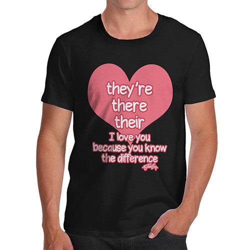 Men's English Grammar They're There Their Heart T-Shirt