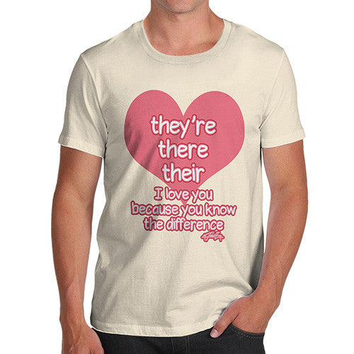 Men's English Grammar They're There Their Heart T-Shirt