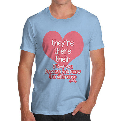 Men's English Grammar They're There Their Heart T-Shirt