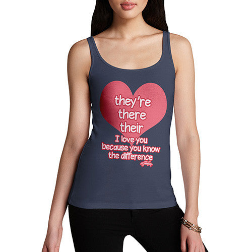 Women's English Grammar They're There Their Heart Tank Top