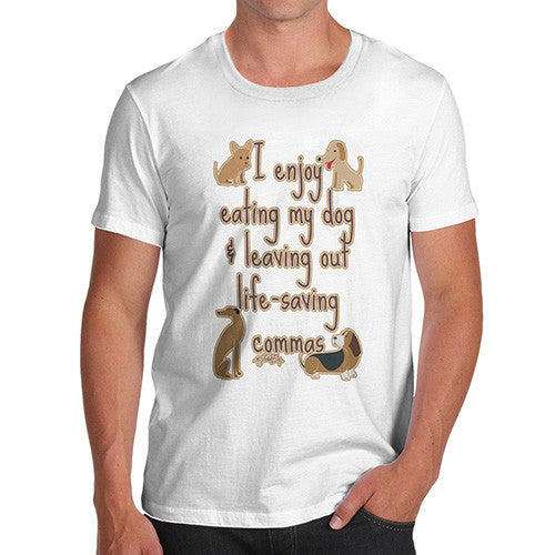 Men's Funny Life Saving Commas Grammar T-Shirt