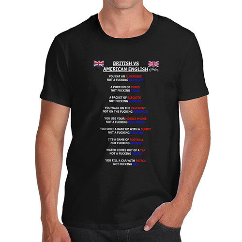 Men's British vs American English Grammar T-Shirt