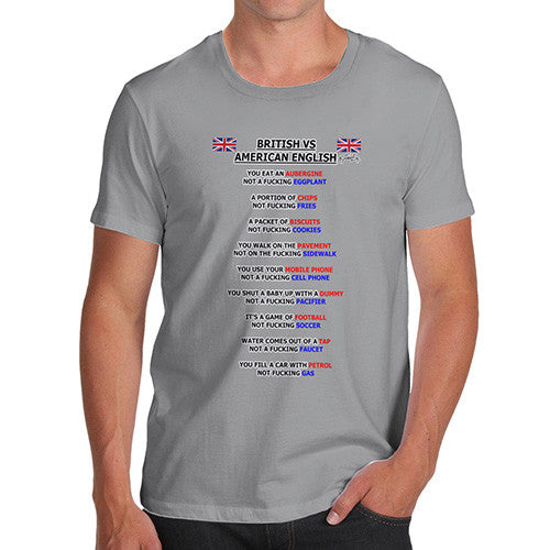 Men's British vs American English Grammar T-Shirt