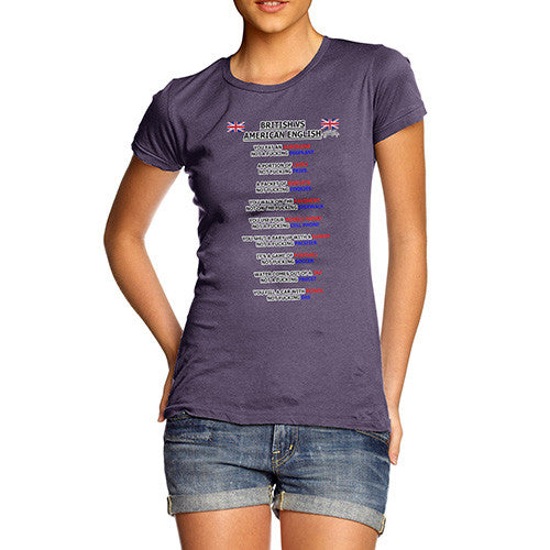 Women's British vs American English Grammar T-Shirt