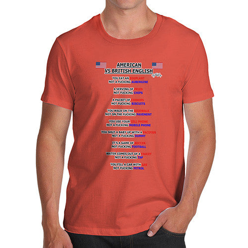 Men's American vs British English Grammar T-Shirt