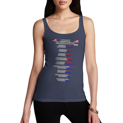 Women's American vs British English Grammar Tank Top