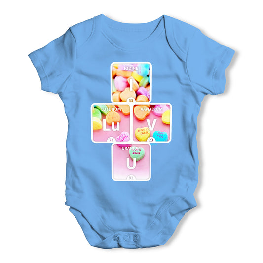 I Luv U Periodic Table Baby Grow Bodysuit