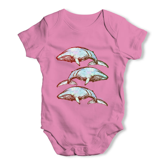 Blue Whales Baby Grow Bodysuit