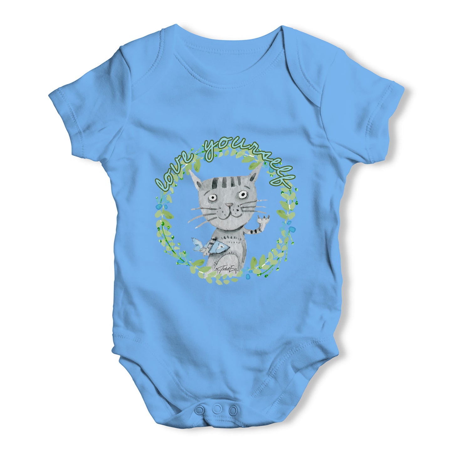 Love Yourself Cat Baby Grow Bodysuit