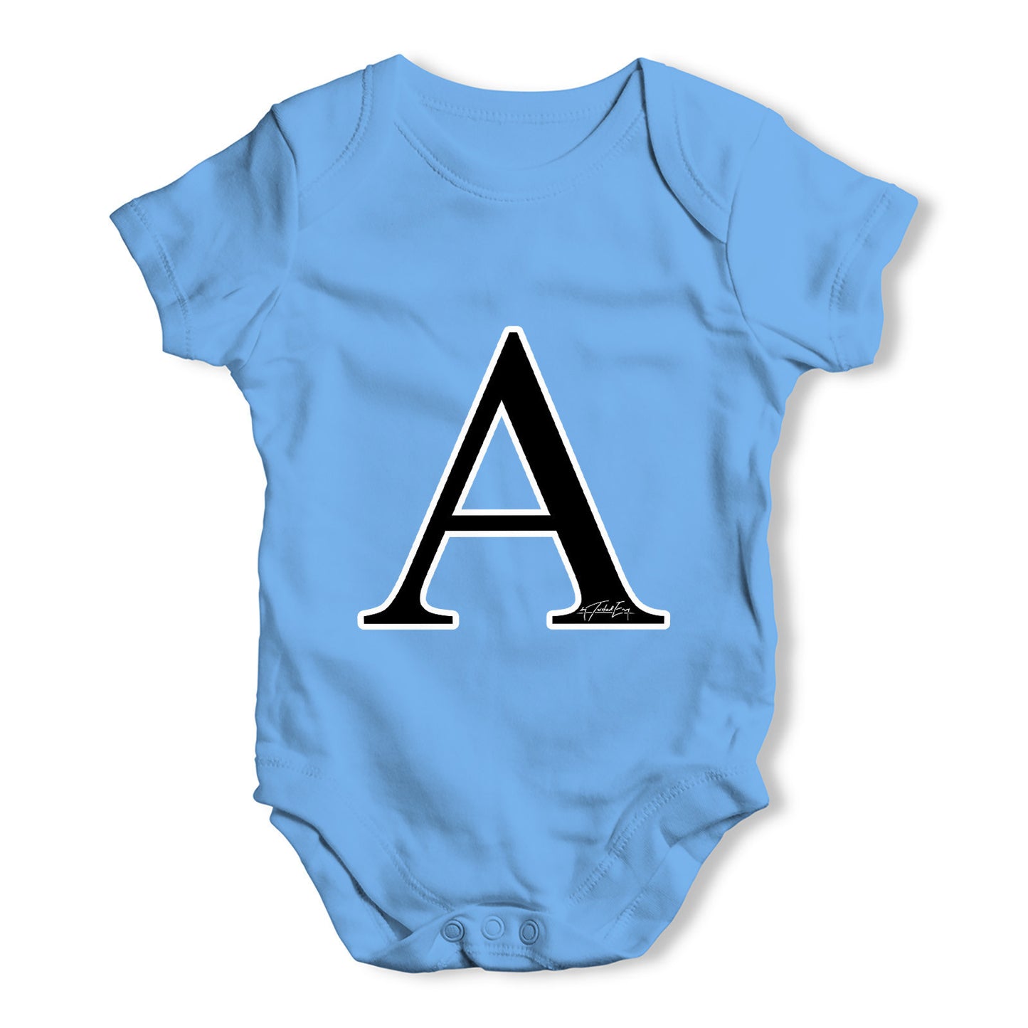 Alphabet Monogram Letter A Baby Grow Bodysuit