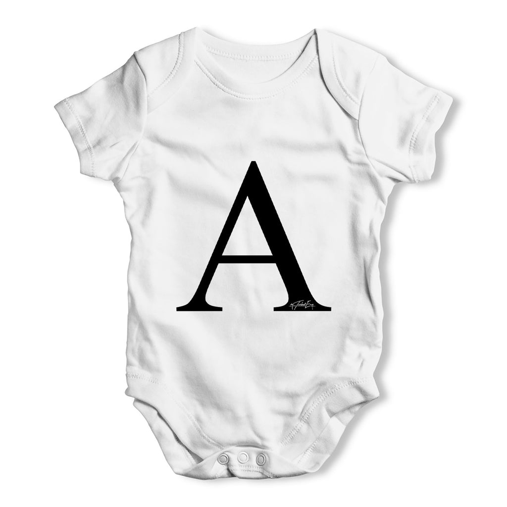 Alphabet Monogram Letter A Baby Grow Bodysuit