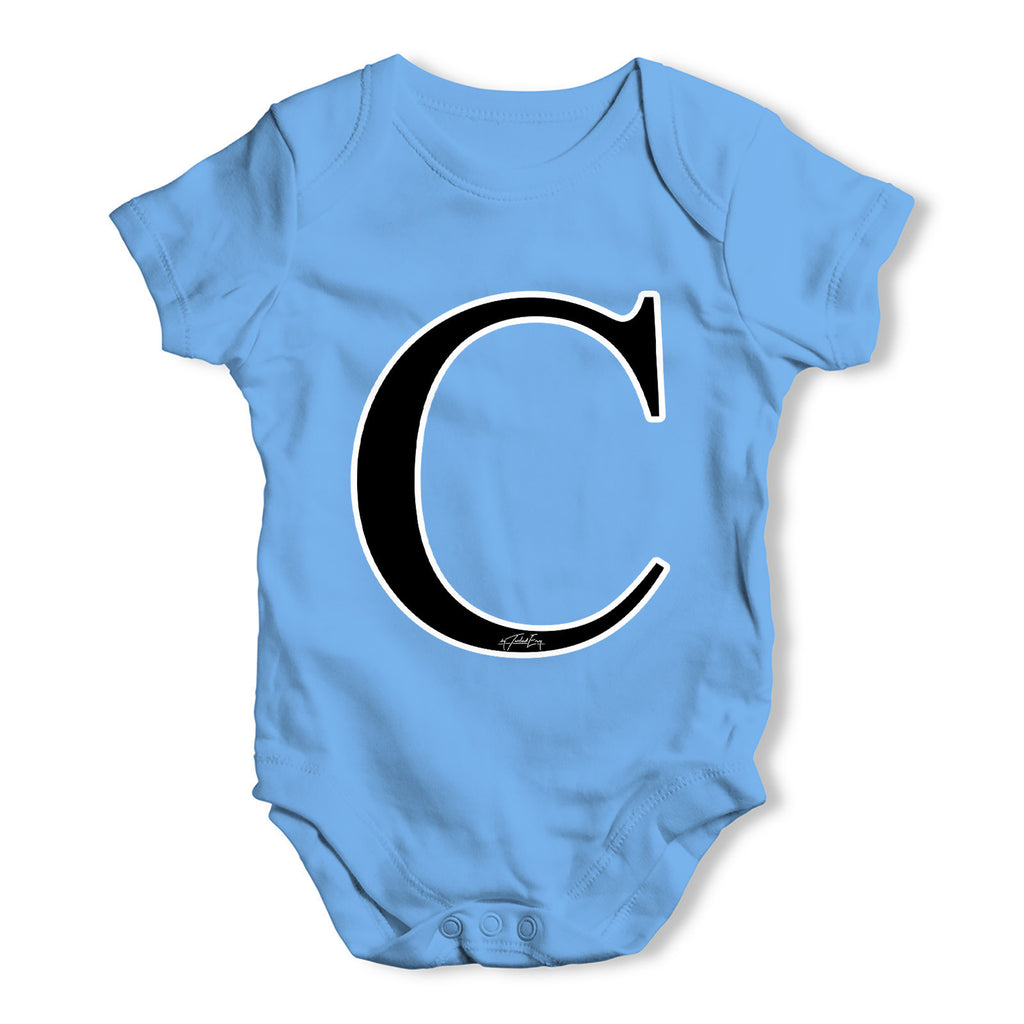 Alphabet Monogram Letter C Baby Grow Bodysuit