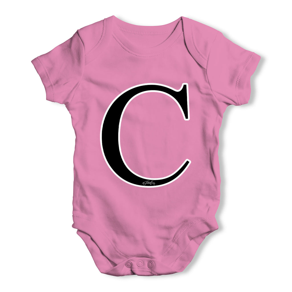Alphabet Monogram Letter C Baby Grow Bodysuit