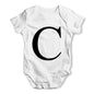 Alphabet Monogram Letter C Baby Grow Bodysuit