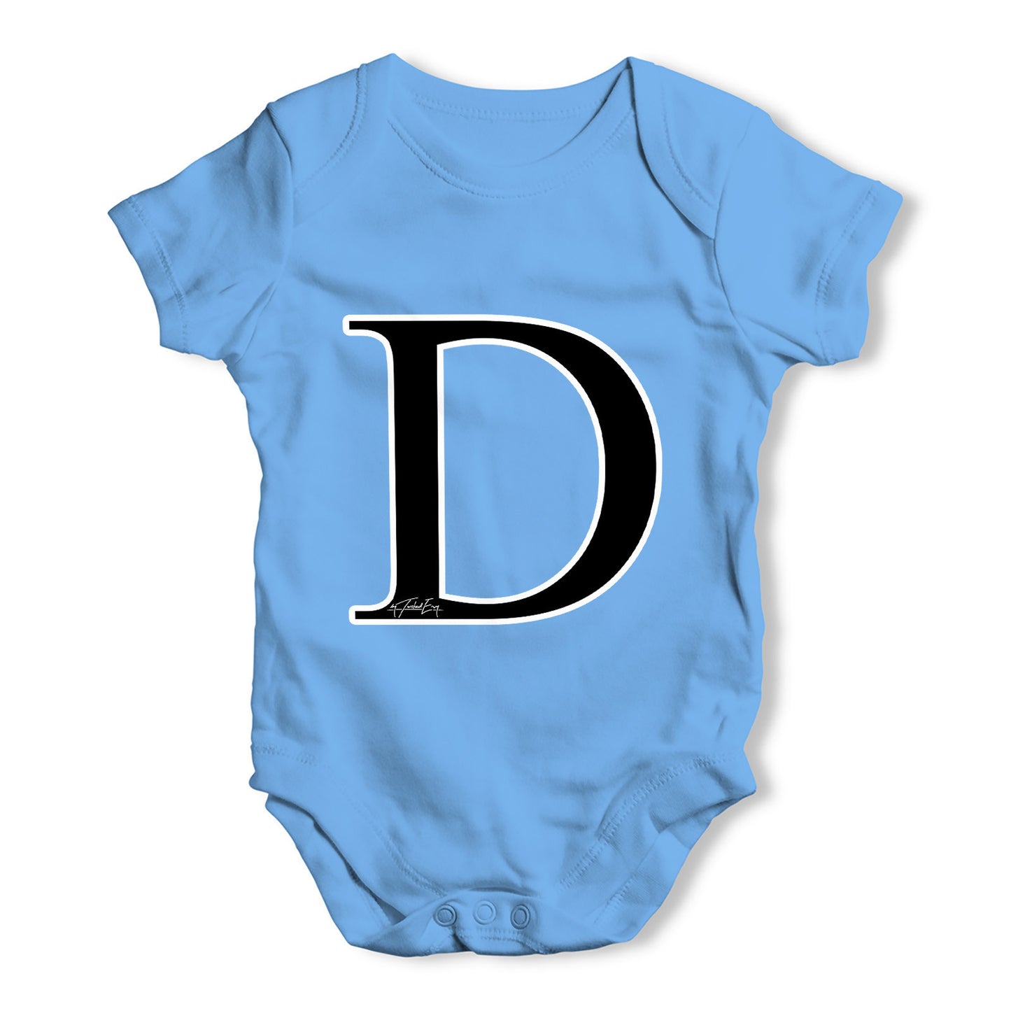 Alphabet Monogram Letter D Baby Grow Bodysuit