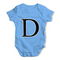 Alphabet Monogram Letter D Baby Grow Bodysuit