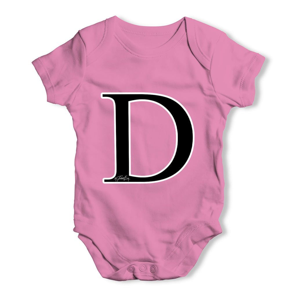 Alphabet Monogram Letter D Baby Grow Bodysuit