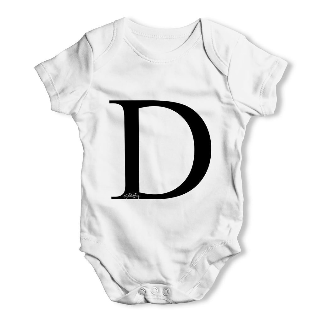 Alphabet Monogram Letter D Baby Grow Bodysuit