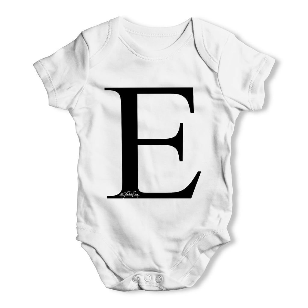 Alphabet Monogram Letter E Baby Grow Bodysuit