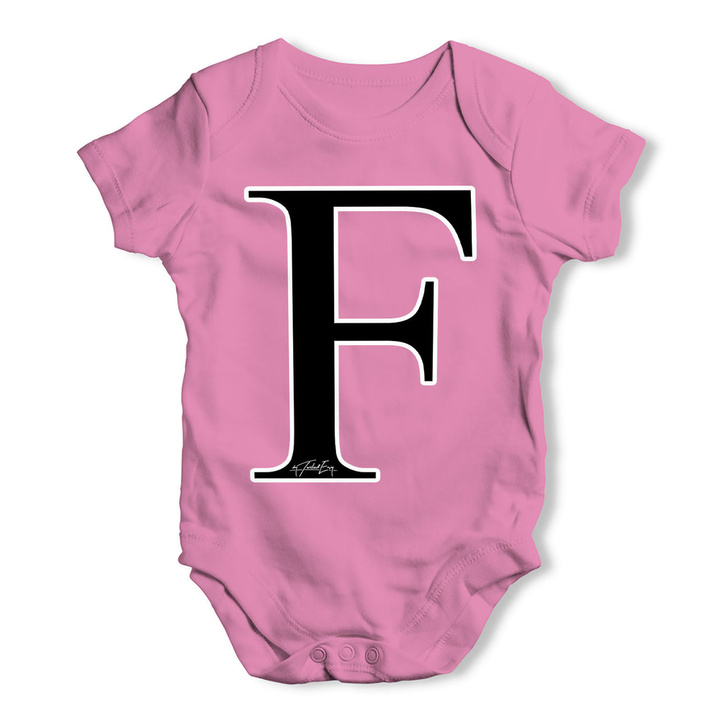 Alphabet Monogram Letter F Baby Grow Bodysuit