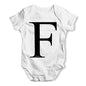 Alphabet Monogram Letter F Baby Grow Bodysuit