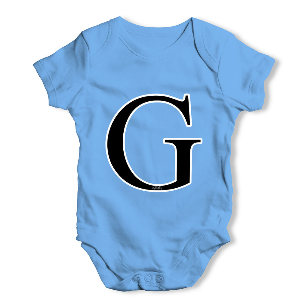 Alphabet Monogram Letter G Baby Grow Bodysuit