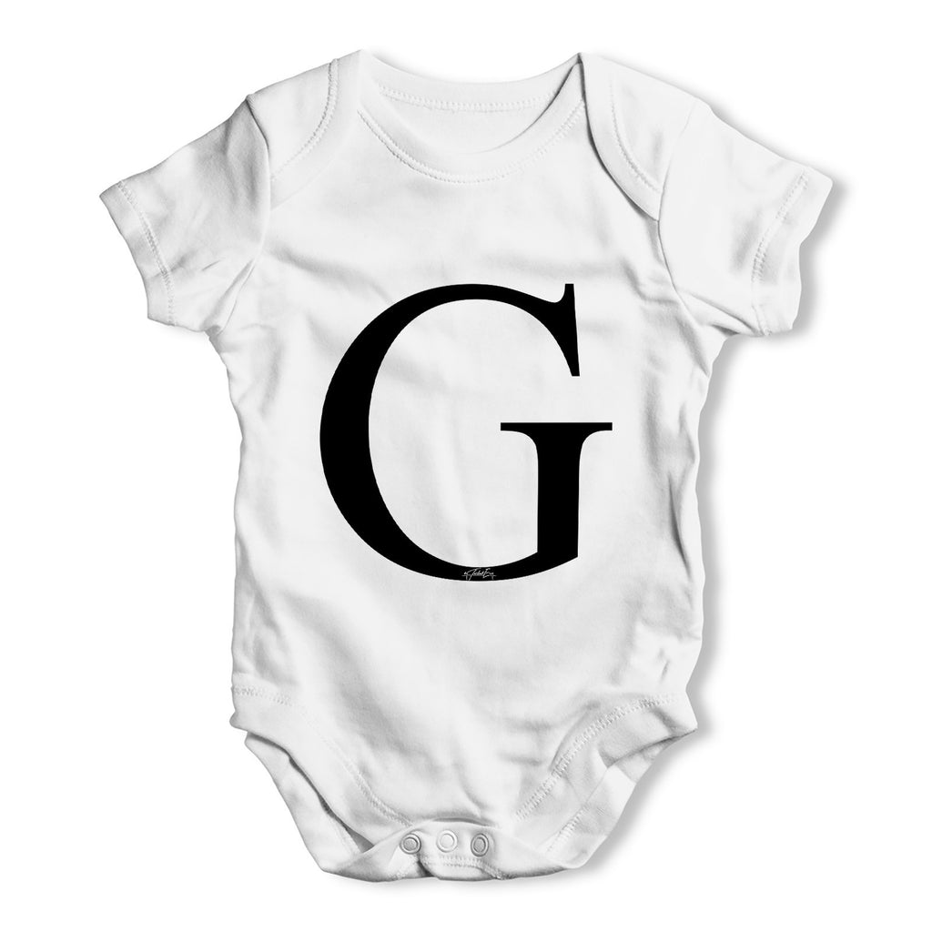 Alphabet Monogram Letter G Baby Grow Bodysuit