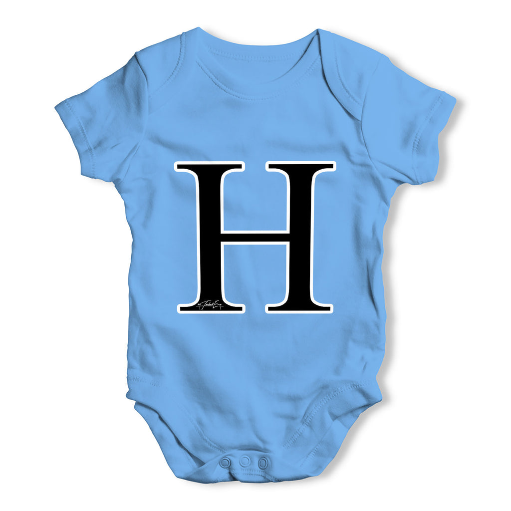 Alphabet Monogram Letter H Baby Grow Bodysuit