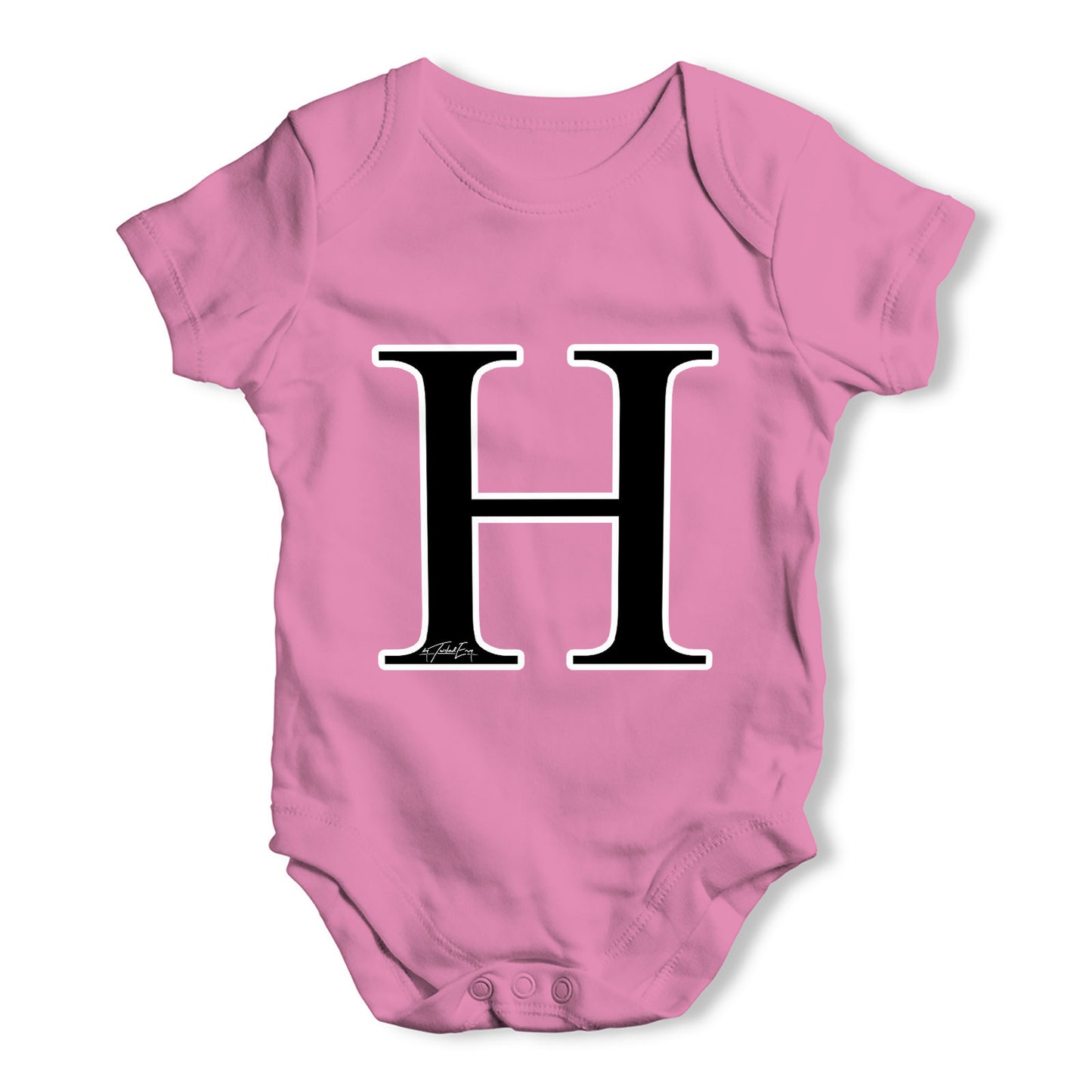 Alphabet Monogram Letter H Baby Grow Bodysuit