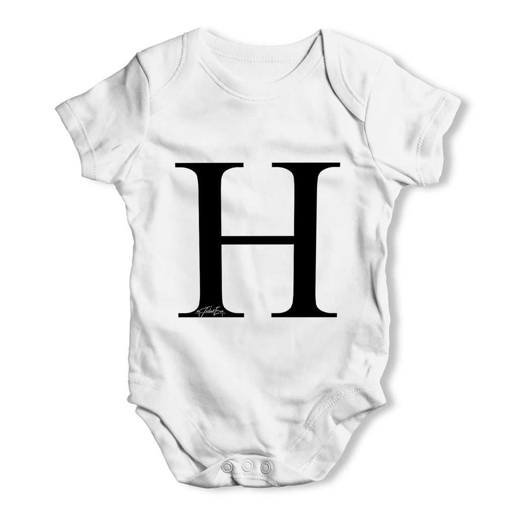 Alphabet Monogram Letter H Baby Grow Bodysuit