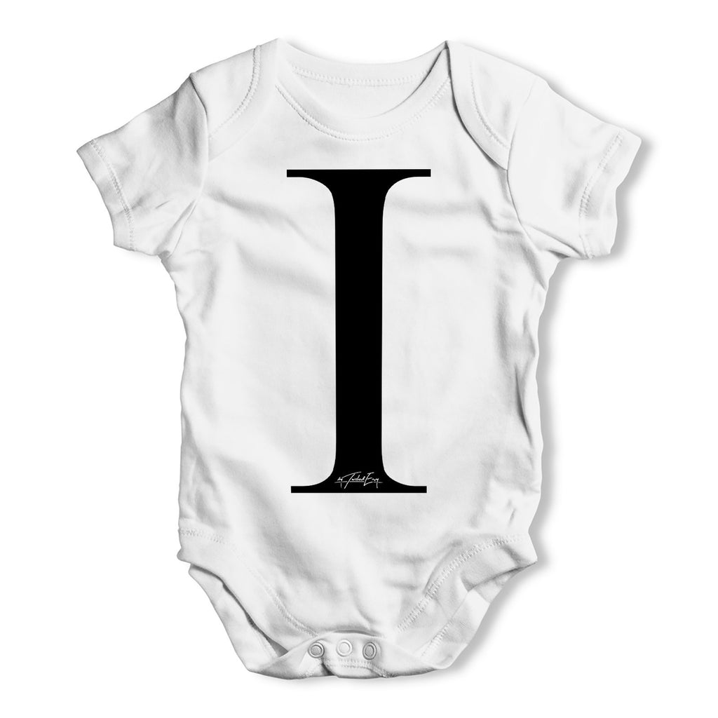 Alphabet Monogram Letter I Baby Grow Bodysuit