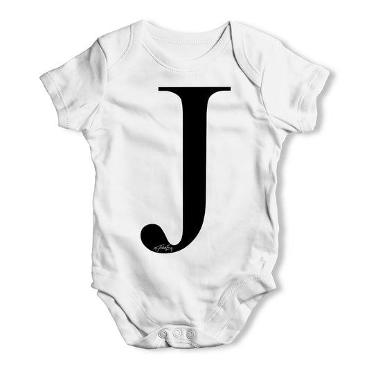 Alphabet Monogram Letter J Baby Grow Bodysuit