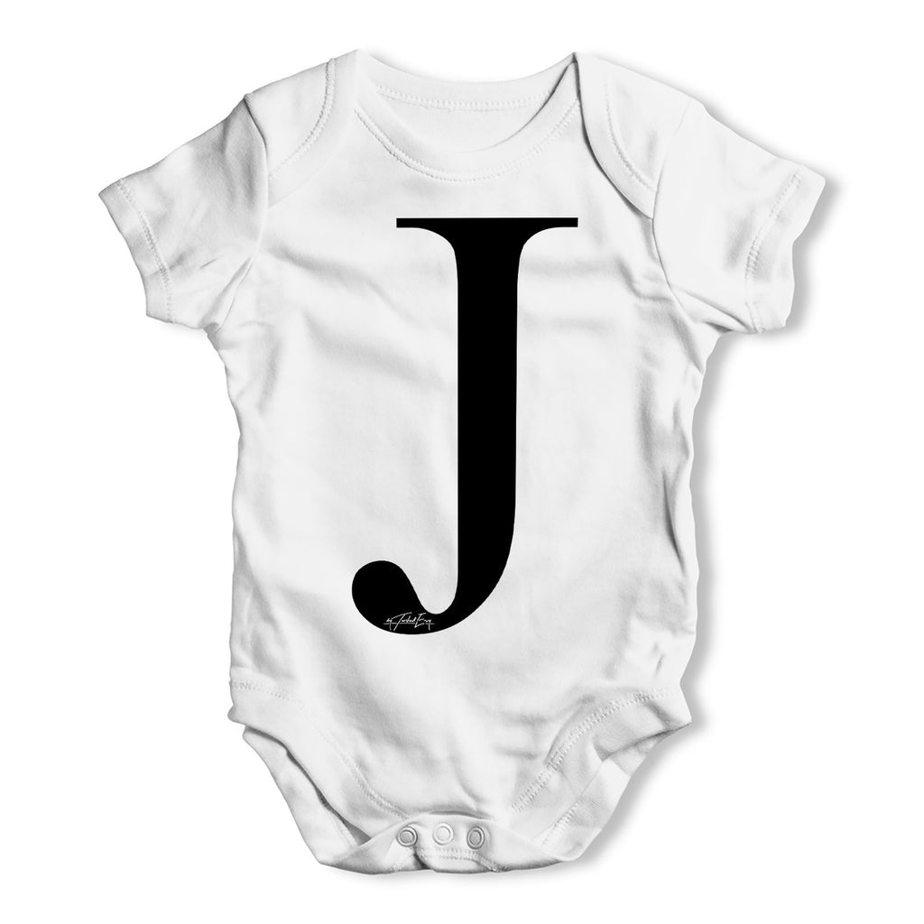 Alphabet Monogram Letter J Baby Grow Bodysuit
