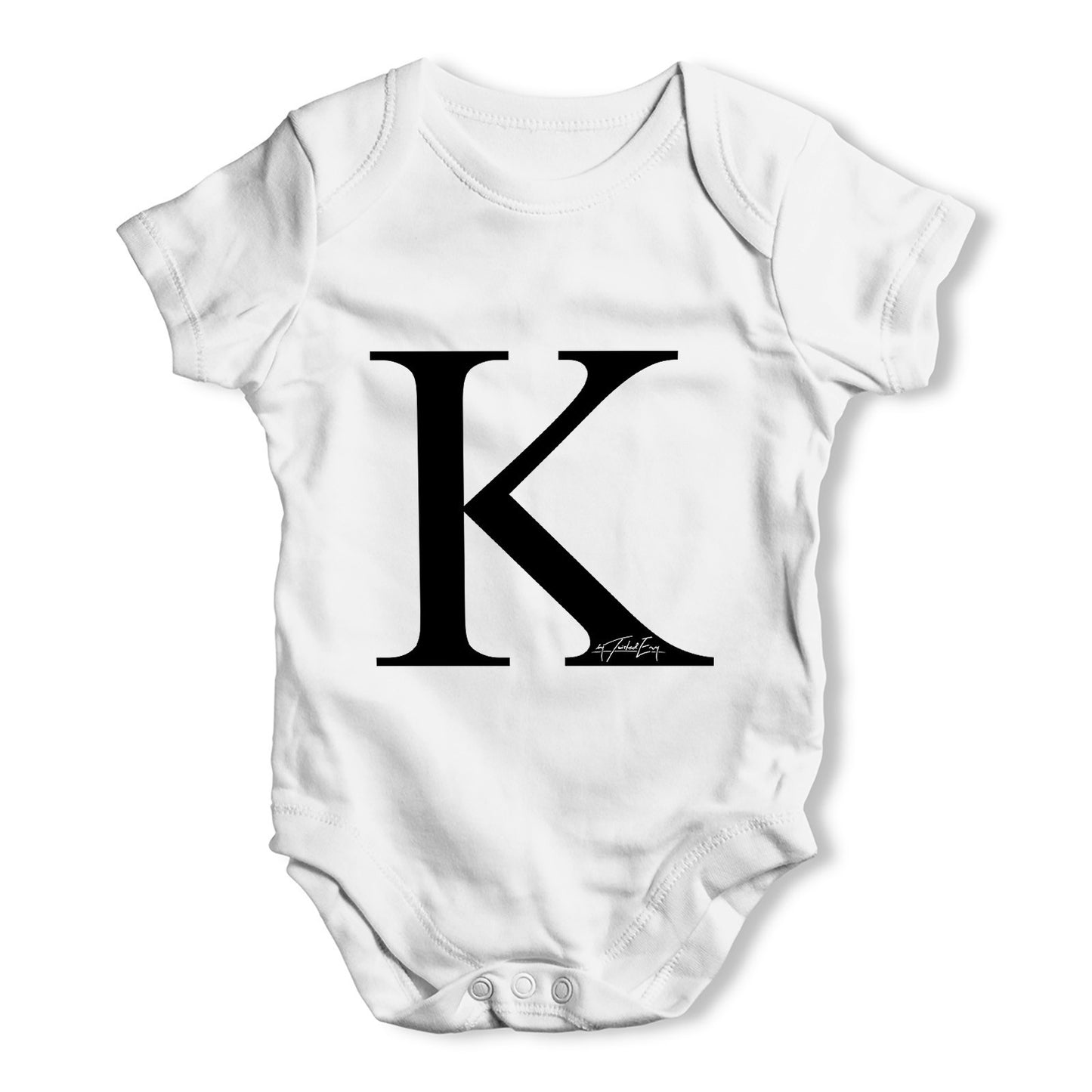 Alphabet Monogram Letter K Baby Grow Bodysuit