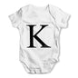 Alphabet Monogram Letter K Baby Grow Bodysuit