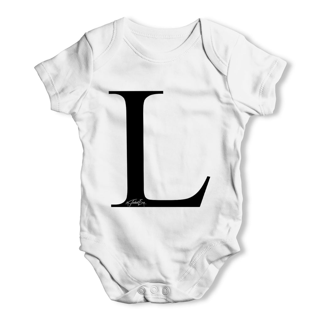Alphabet Monogram Letter L Baby Grow Bodysuit