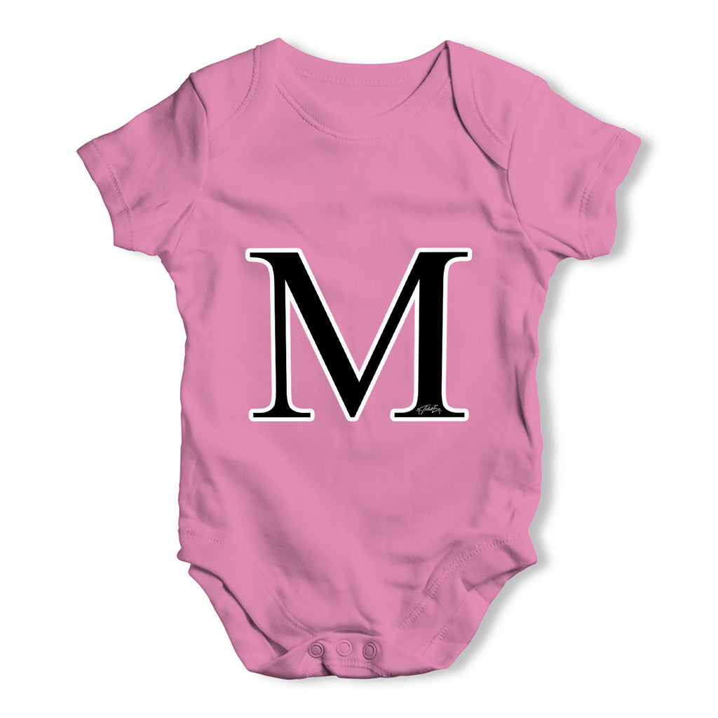 Alphabet Monogram Letter M Baby Grow Bodysuit