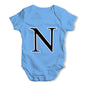 Alphabet Monogram Letter N Baby Grow Bodysuit