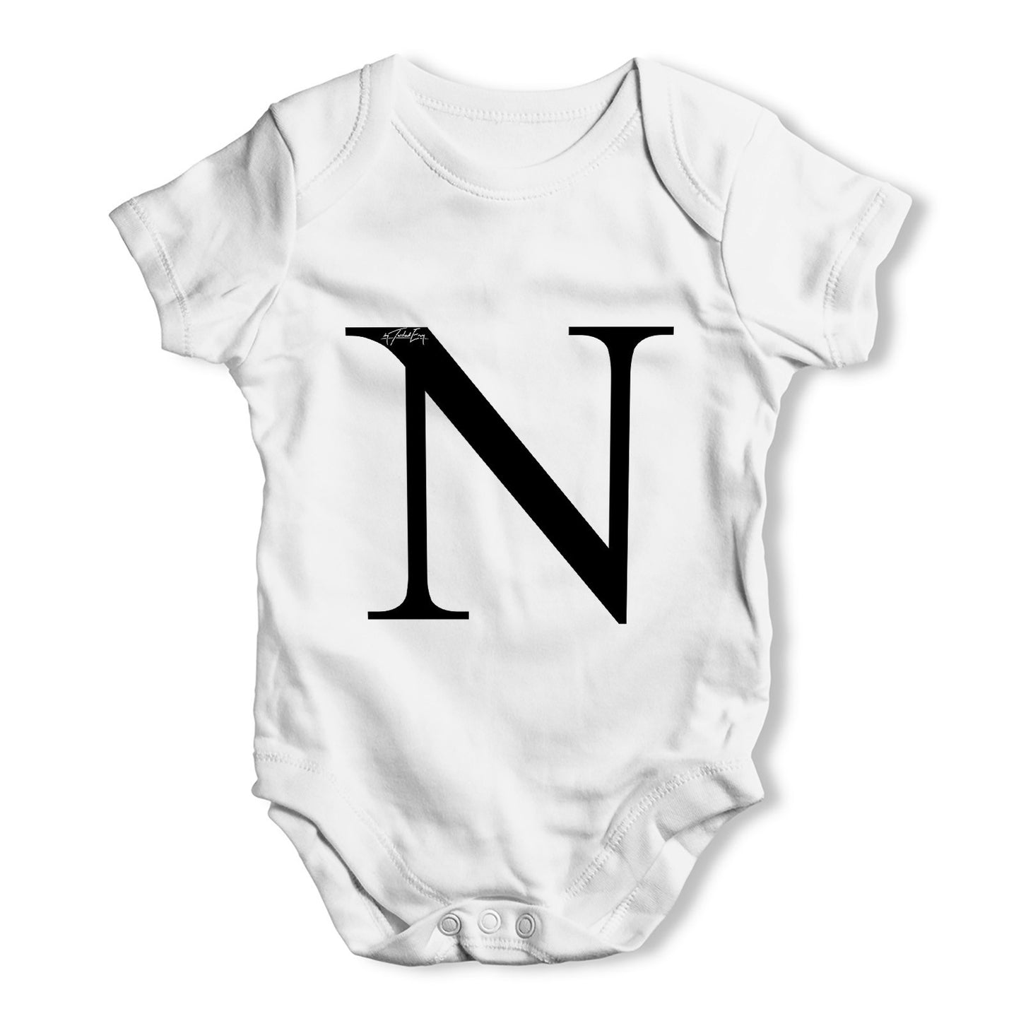 Alphabet Monogram Letter N Baby Grow Bodysuit