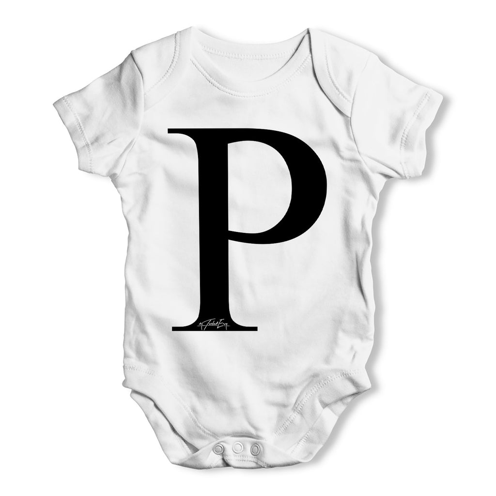 Alphabet Monogram Letter P Baby Grow Bodysuit