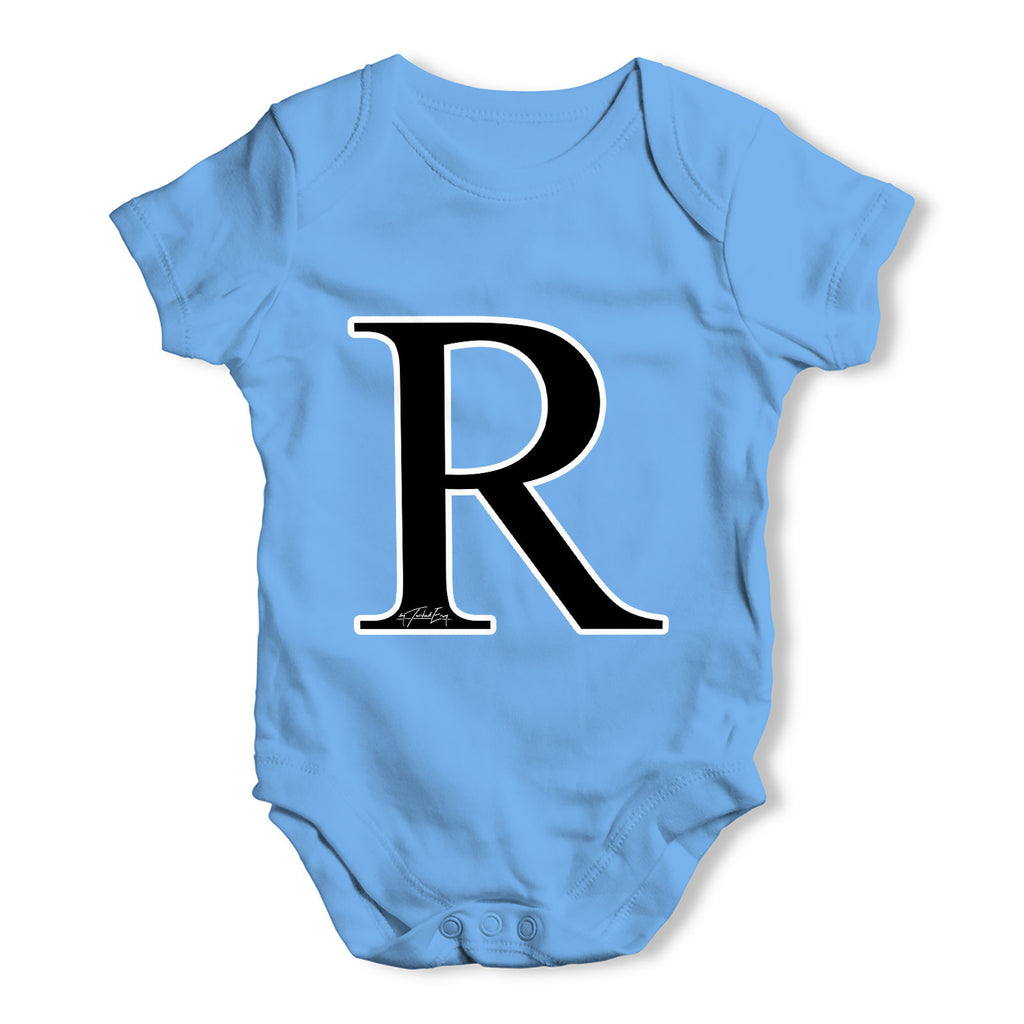 Alphabet Monogram Letter R Baby Grow Bodysuit