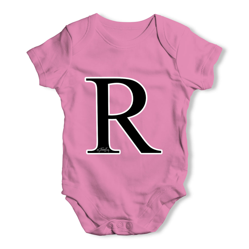 Alphabet Monogram Letter R Baby Grow Bodysuit