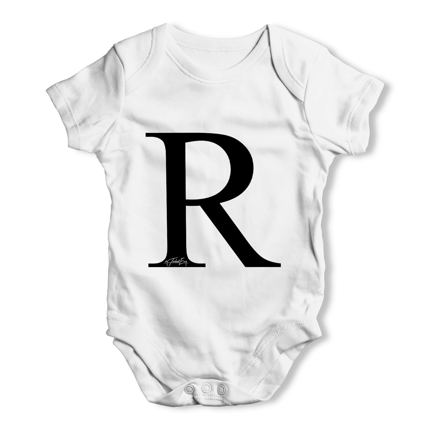 Alphabet Monogram Letter R Baby Grow Bodysuit