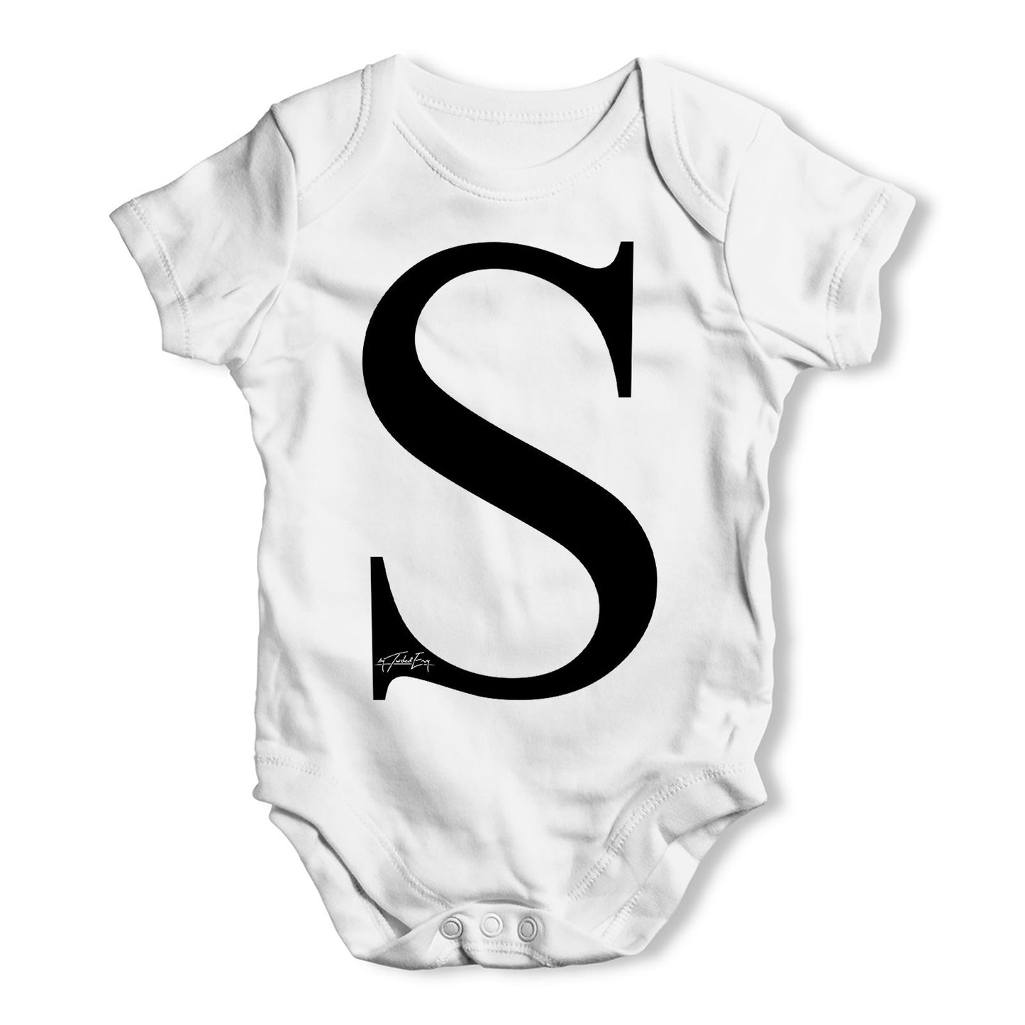 Alphabet Monogram Letter S Baby Grow Bodysuit