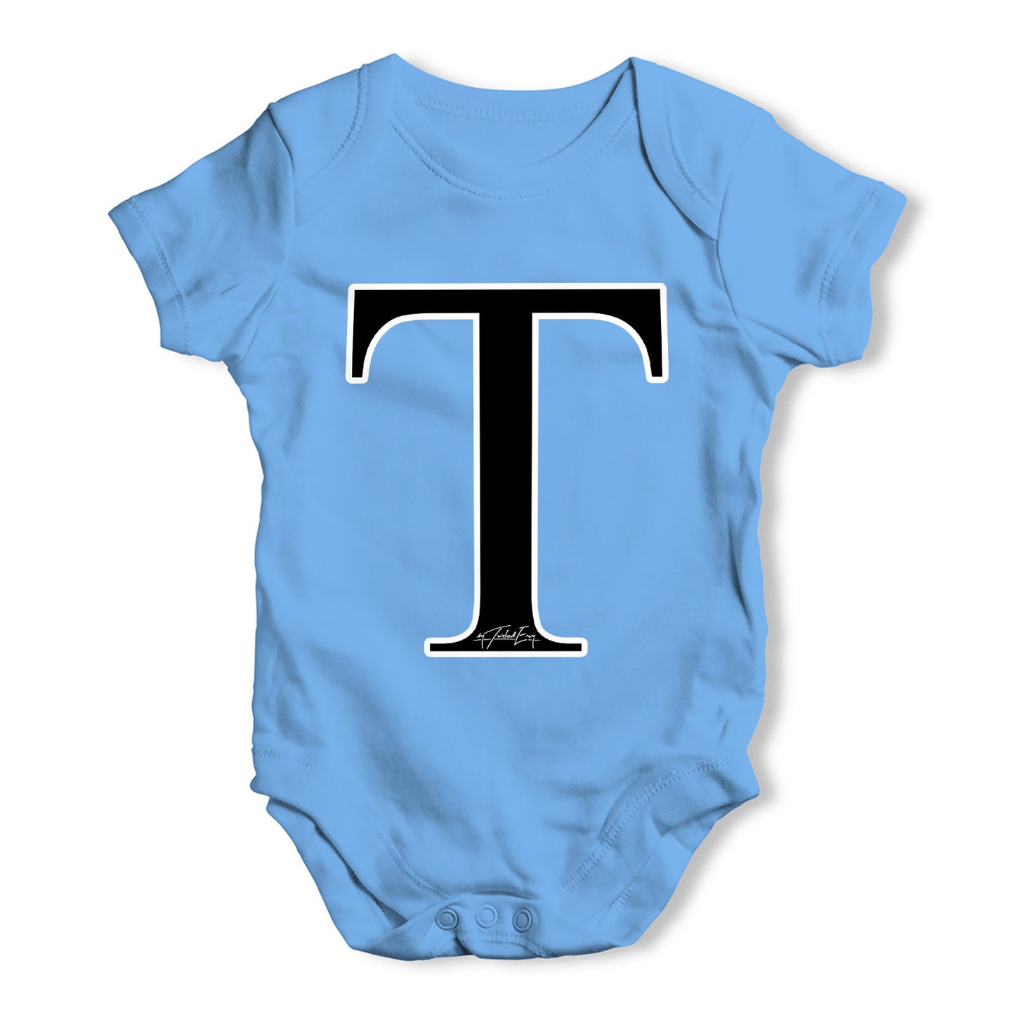 Alphabet Monogram Letter T Baby Grow Bodysuit